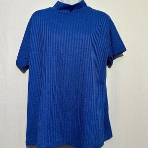 Joanna blue textured top size 1X